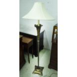 FLOOR STANDING LAMP, Art Nouveau style, in the manner of Jugendstil, with a cream shade, 168cm H. (