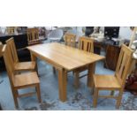 DINING SET, contemporary design, includes table and six chairs, table 180cm x 90.5cm x 76.5cm,