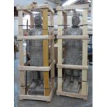 FAUX CHINESE TERRACOTTA STYLE WARRIORS, a pair, 150cm H. (2)