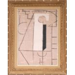 PABLO PICASSO 'La Semaine', cubist abstract print on cotton, 45cm x 32cm, framed and glazed.