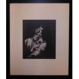 FRANCIS BACON 'Study for a Portrait', monochrome, 37cm x 27cm, framed and glazed.