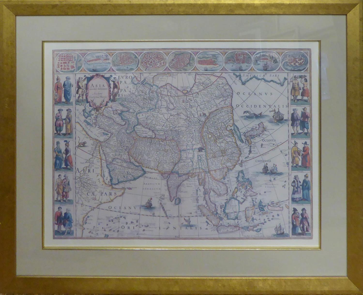 MAPS OF THE WORLD, EUROPE, AFRICA AND AMERICAS, a set of four prints in colours, 62cm x 76cm, framed - Image 4 of 4