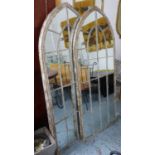 GARDEN WALL MIRRORS, a set of three, Gothic style, 158cm x 66cm. (3)