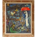 MARC CHAGALL 'Le Marriage Nocturne', quadrichrome, signed in the plate, 55cm x 45cm, framed and