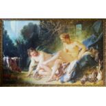 After FRANÇOIS BOUCHER 'Diana Leaving the Bath', quadrichrome, 100cm x 140cm, framed and glazed.