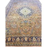 FINE PURE SILK TEHRAN DESIGN CARPET, 280cm x 175cm.