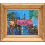 RAOUL DUFY 'Promenade and Pier in Nice', quadrichrome, signed in the plate, 40cm x 50cm, framed