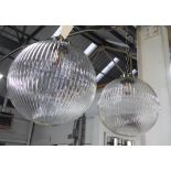 CEILING PENDANT LIGHTS, a pair, French Art Deco style, 100cm drop. (2)