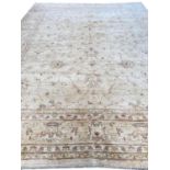 FINE SULTANABAD CARPET, 375cm x 280cm, palmette and vine ivory field.