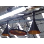 PENDANT LIGHTS, a collection of three, including a pair and one of different shade, contemporary