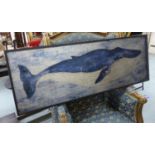 CONTEMPORARY SCHOOL, study of a whale, framed, 120cm x 44cm.