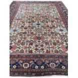 ANTIQUE PERSIAN FEREGHAN CARPET, 380cm x 270cm.