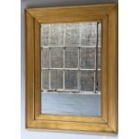 WALL MIRROR, gilt framed rectangular with inset bevelled plate, 120cm H x 90cm W.