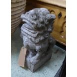 FOO DOG, contemporary carved stone study, 45cm H.