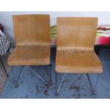 SIDE CHAIRS, a pair, contemporary plywood design, 81cm H. (2) (with slight faults)