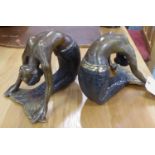 CONTEMPORARY SCHOOL BRONZE, mermaids, a pair, 20cm H. (2)