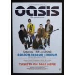 OASIS BOLTON REEBOK STADIUM ORIGINAL CONCERT POSTER, 15/7/2000, 70cm x 50cm, framed and glazed.