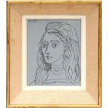 PABLO PICASSO 'Jacqueline', 1962, linocut, suite: Linogravures, with date in the plate, 26cm x 22cm,