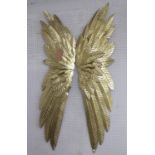 WINGS OF THE ANGLE, contemporary school, gilt metal, 157cm x 37cm per wing. (2)