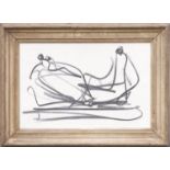 HENRY MOORE 'Abstract', 1958, off set lithograph, 26cm x 40cm, framed and glazed.