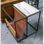 READING SIDE TABLE, contemporary design with magazine rack, 43cm x 44cm x 45cm. (slight faults)
