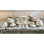 DINNER SERVICE, English fine bone china, Royal Doulton 'Royal Gold', twelve place, seven piece
