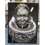 CONTEMPORARY SCHOOL, portrait of an African gentleman, framed, 144cm x 104cm.