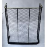 NURSERY FENDER, 19th century iron mesh and brass bound, 76cm x 91cm H x 32cm.