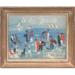 RAOUL DUFY 'A la Baule', pochoir, 1931, printed in Paris by Arts et Metiers, 21cm x 26cm, framed and
