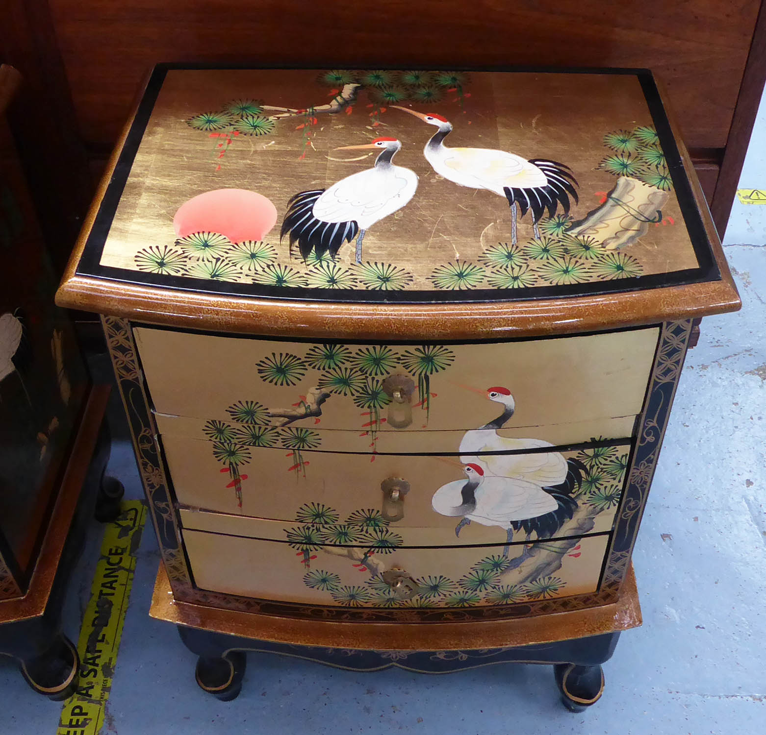 SIDE CHESTS, a pair, contemporary Japanese style painted finish. - Image 2 of 3