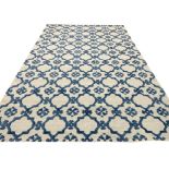 CONTEMPORARY SILK AND WOOL CARPET, 305cm x 200cm, Moroccan lattice design.