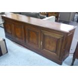 SIDEBOARD, contemporary fruitwood, 234cm x 51cm x 83cm. (slight faults)