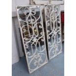 GARDEN WALL MIRRORS, a pair, metal trellis design, 128cm x 48cm. (2)