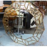 WALL MIRROR, 1960's French style, 100.5cm diam.