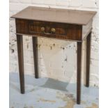 SIDE TABLE, George III mahogany with frieze drawer, 71cm H x 62cm x 35cm.