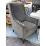 SOFA & CHAIR COMPANY CHRISTO WINGBACK ARMCHAIR, in velvet, 66cm W x 116cm H. (slight marks to