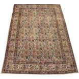 ANTIQUE PERSIAN PAISLEY DESIGN CARPET, 309cm x 206cm.