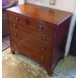 CHEST, late 19th century mahogany of compact proportions, with two short over three long drawers