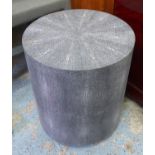 OKA LANTAU FAUX SHAGREEN DRUM TABLE, 40cm x 50cm H.