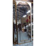 MIRRORS, a pair, gilt frames, arched tops. (2)
