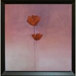 CONTEMPORARY SCHOOL 'Poppy Elegance II', giclée print on board, 60cm x 60cm, framed.