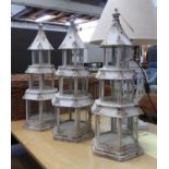 PAGODA LANTERNS, a set of three, 68cm H. (3)