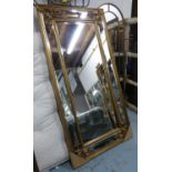 MIRROR, Continental style, mirrored frame with gilt detail.