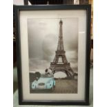 CONTEMPORARY SCHOOL, Lovers at the Eiffel tower, photoprint, 114cm x 83cm, framed and glazed.