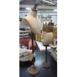 MANEQUIN COLLECTION, including head with crown and shoulder line, 94cm at tallest. (3)