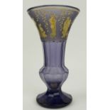 VASE, early 20th century by Moser, amethyst with gilded Gretian figural frieze, 24cm H.