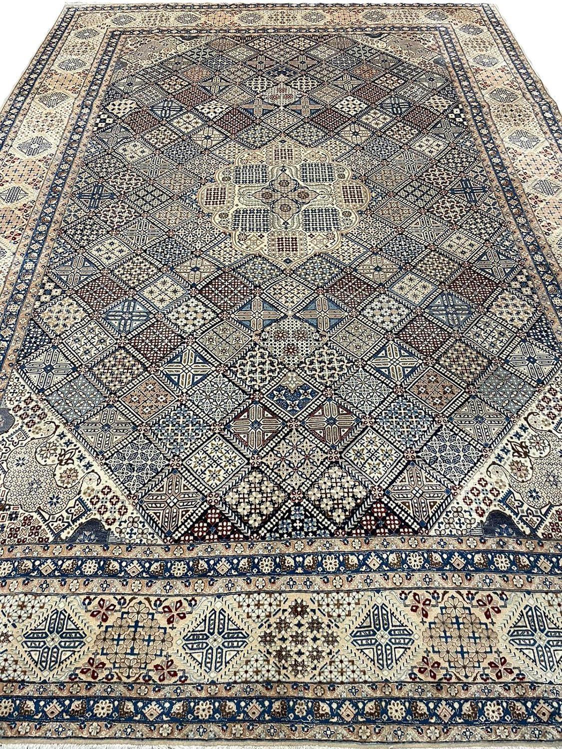 FINE PART SILK PERSIAN NAIN CARPET, 442cm x 300cm.