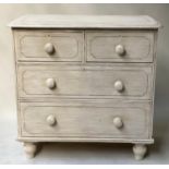 VICTORIAN CHEST, grey painted and black lined with four drawers, 83cm x 45cm x 80cm H.