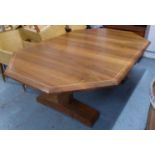 LINLEY STYLE DINING TABLE, bespoke made, extendable, with canted corners, 138cm D x 220cm L