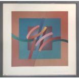 GEOFF MACHIN (b. 1937) 'Abstract', acrylic and cut paper, 45cm x 45cm, framed.